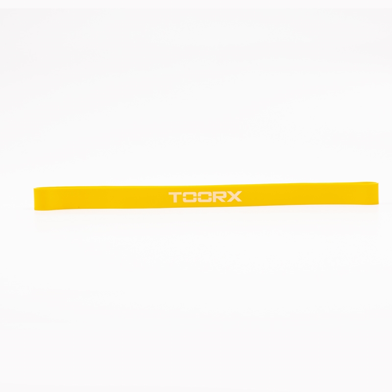 Latex bånd fra TOORX i gul farve.